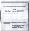 Todesanzeige für Eberhard von der Trappen