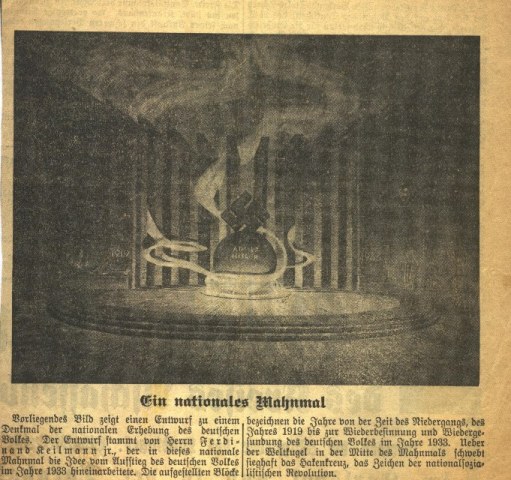 Aschaffenburger Zeitung 1933 - Ein nationales Mahnmal von Ferdinand Keilmann