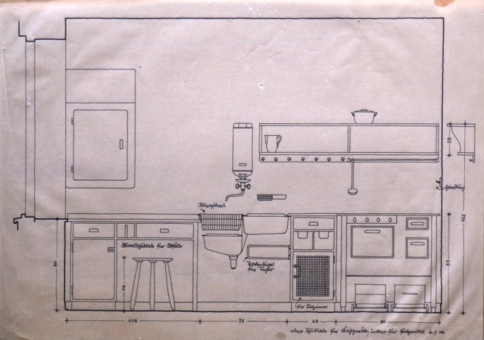 Normküche für den sozialen Wohnungsbau 1942