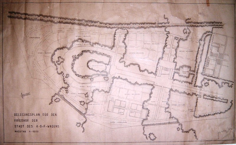 Belegungsplan für den Friedhof der Stadt des KdF-Wagens